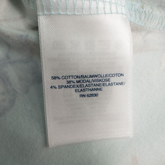 Lands End Cap Sleeve Twist Front Flare Dress Womens Medium Floral Aqua Blue - Picture 14 of 16